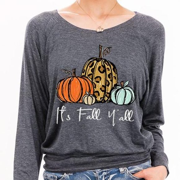 SALE!!!  NWT!!! “It's Fall Y'all” Scoop Neck Lightweight Sweatshirt - Picture 4 of 4